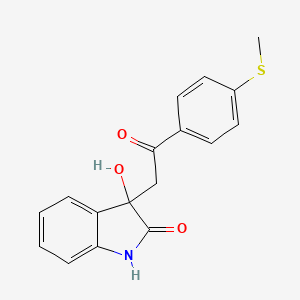 molecular formula C17H15NO3S B4202618 3-hydroxy-3-{2-[4-(methylthio)phenyl]-2-oxoethyl}-1,3-dihydro-2H-indol-2-one 