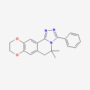 16,16-Dimethyl-14-phenyl-4,7-dioxa-12,13,15-triazatetracyclo[8.7.0.03,8.011,15]heptadeca-1,3(8),9,11,13-pentaene