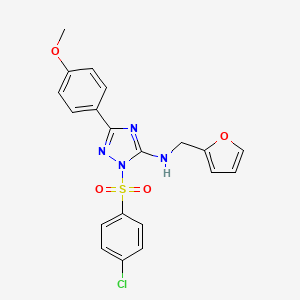 molecular formula C20H17ClN4O4S B4202628 1-[(4-chlorophenyl)sulfonyl]-N-(2-furylmethyl)-3-(4-methoxyphenyl)-1H-1,2,4-triazol-5-amine 