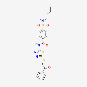 4-{[butyl(methyl)amino]sulfonyl}-N-{5-[(2-oxo-2-phenylethyl)thio]-1,3,4-thiadiazol-2-yl}benzamide