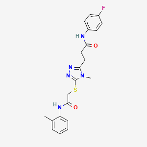 N-(4-fluorophenyl)-3-[4-methyl-5-({2-[(2-methylphenyl)amino]-2-oxoethyl}sulfanyl)-4H-1,2,4-triazol-3-yl]propanamide