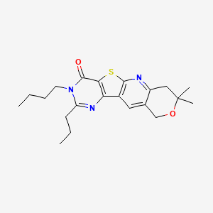 14-butyl-5,5-dimethyl-13-propyl-6-oxa-17-thia-2,12,14-triazatetracyclo[8.7.0.03,8.011,16]heptadeca-1,3(8),9,11(16),12-pentaen-15-one