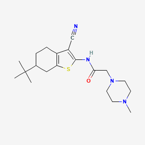 molecular formula C20H30N4OS B4202669 N-(6-tert-butyl-3-cyano-4,5,6,7-tetrahydro-1-benzothien-2-yl)-2-(4-methyl-1-piperazinyl)acetamide 