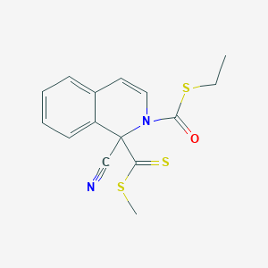 molecular formula C15H14N2OS3 B420268 S-ethyl 1-cyano-1-[(methylsulfanyl)carbothioyl]-2(1H)-isoquinolinecarbothioate 