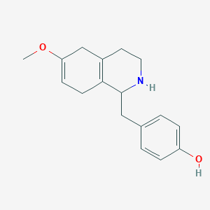 molecular formula C17H21NO2 B420269 4-(6-Methoxy-1,2,3,4,5,8-hexahydroisoquinoline-1-ylmethyl)phenol 
