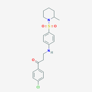 1-(4-chlorophenyl)-3-({4-[(2-methyl-1-piperidinyl)sulfonyl]phenyl}amino)-1-propanone