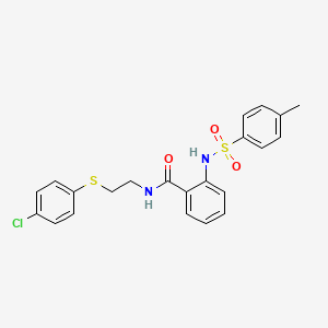 N-{2-[(4-chlorophenyl)thio]ethyl}-2-{[(4-methylphenyl)sulfonyl]amino}benzamide