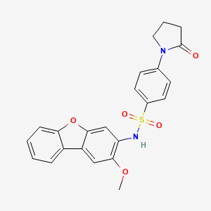 molecular formula C23H20N2O5S B4202733 N-(2-methoxydibenzo[b,d]furan-3-yl)-4-(2-oxo-1-pyrrolidinyl)benzenesulfonamide 