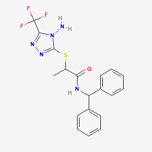 2-[[4-amino-5-(trifluoromethyl)-1,2,4-triazol-3-yl]sulfanyl]-N-benzhydrylpropanamide