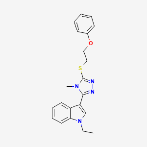 molecular formula C21H22N4OS B4202863 1-ethyl-3-{4-methyl-5-[(2-phenoxyethyl)thio]-4H-1,2,4-triazol-3-yl}-1H-indole 