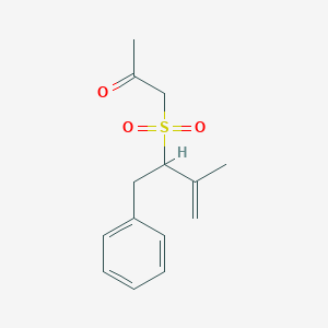 molecular formula C14H18O3S B420290 1-[(1-Benzyl-2-methyl-2-propenyl)sulfonyl]acetone 