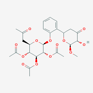 molecular formula C26H32O13 B420292 [(2R,3R,4S,5R,6S)-4,5-diacetyloxy-6-[2-[(5R,6S)-5-hydroxy-6-methoxy-4-oxooxan-2-yl]phenoxy]-2-(2-oxopropyl)oxan-3-yl] acetate 