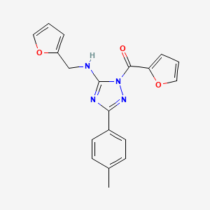 Furan-2-yl-[5-(furan-2-ylmethylamino)-3-(4-methylphenyl)-1,2,4-triazol-1-yl]methanone