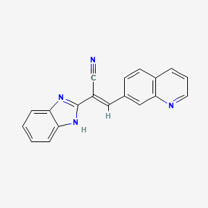 (2E)-2-(1H-1,3-BENZODIAZOL-2-YL)-3-(QUINOLIN-7-YL)PROP-2-ENENITRILE