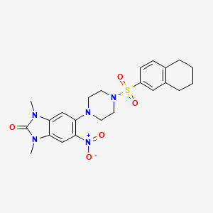 1,3-dimethyl-5-nitro-6-[4-(5,6,7,8-tetrahydro-2-naphthalenylsulfonyl)-1-piperazinyl]-1,3-dihydro-2H-benzimidazol-2-one