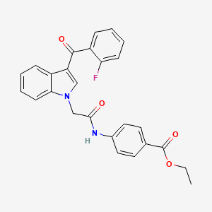 molecular formula C26H21FN2O4 B4202993 ethyl 4-({[3-(2-fluorobenzoyl)-1H-indol-1-yl]acetyl}amino)benzoate 