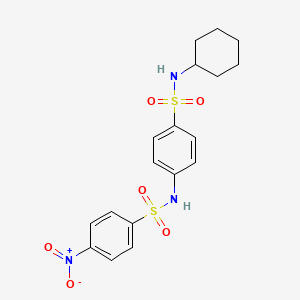 N-{4-[(cyclohexylamino)sulfonyl]phenyl}-4-nitrobenzenesulfonamide