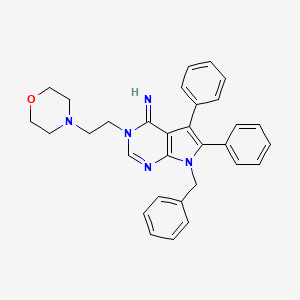 7-benzyl-3-[2-(4-morpholinyl)ethyl]-5,6-diphenyl-3,7-dihydro-4H-pyrrolo[2,3-d]pyrimidin-4-imine