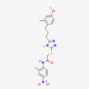 2-({5-[3-(4-methoxy-2-methylphenyl)propyl]-4-methyl-4H-1,2,4-triazol-3-yl}thio)-N-(2-methyl-4-nitrophenyl)acetamide