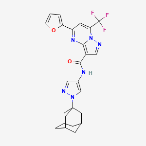 molecular formula C25H23F3N6O2 B4203025 N-[1-(1-adamantyl)-1H-pyrazol-4-yl]-5-(2-furyl)-7-(trifluoromethyl)pyrazolo[1,5-a]pyrimidine-3-carboxamide 