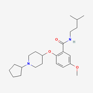 molecular formula C23H36N2O3 B4203054 2-[(1-cyclopentyl-4-piperidinyl)oxy]-5-methoxy-N-(3-methylbutyl)benzamide 