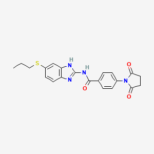 4-(2,5-DIOXO-1-PYRROLIDINYL)-N~1~-[5-(PROPYLSULFANYL)-1H-1,3-BENZIMIDAZOL-2-YL]BENZAMIDE