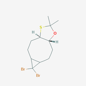 molecular formula C12H18Br2OS B420307 6,6-dibromo-2,2-dimethyloctahydro-3aH-cyclopropa[5,6]cycloocta[1,2-d][1,3]oxathiole 