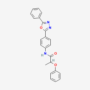 2-phenoxy-N-[4-(5-phenyl-1,3,4-oxadiazol-2-yl)phenyl]propanamide