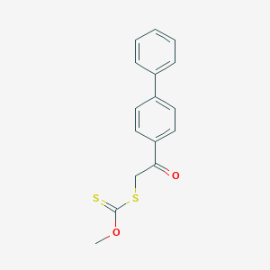 molecular formula C16H14O2S2 B420310 4-{[(Methoxycarbothioyl)sulfanyl]acetyl}-1,1'-biphenyl 