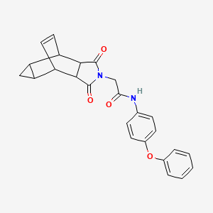 2-(3,5-dioxo-4-azatetracyclo[5.3.2.0~2,6~.0~8,10~]dodec-11-en-4-yl)-N-(4-phenoxyphenyl)acetamide