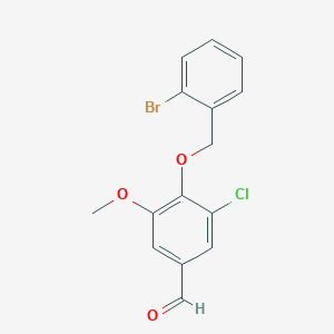 molecular formula C15H12BrClO3 B4203129 4-[(2-bromobenzyl)oxy]-3-chloro-5-methoxybenzaldehyde 