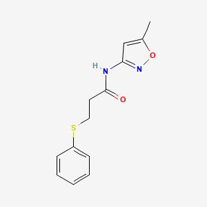 molecular formula C13H14N2O2S B4203135 N-(5-methyl-1,2-oxazol-3-yl)-3-(phenylsulfanyl)propanamide 