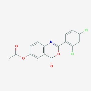 2-(2,4-dichlorophenyl)-4-oxo-4H-3,1-benzoxazin-6-yl acetate