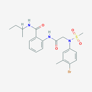 molecular formula C21H26BrN3O4S B4203168 2-{[N-(4-bromo-3-methylphenyl)-N-(methylsulfonyl)glycyl]amino}-N-(sec-butyl)benzamide 