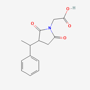 molecular formula C14H15NO4 B4203169 [2,5-dioxo-3-(1-phenylethyl)-1-pyrrolidinyl]acetic acid 