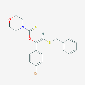 molecular formula C20H20BrNO2S2 B420317 O-[2-(benzylsulfanyl)-1-(4-bromophenyl)vinyl] 4-morpholinecarbothioate 