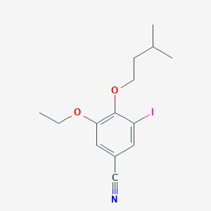 molecular formula C14H18INO2 B4203191 3-ethoxy-5-iodo-4-(3-methylbutoxy)benzonitrile 