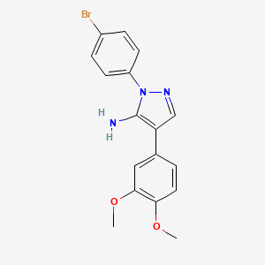 molecular formula C17H16BrN3O2 B4203206 1-(4-bromophenyl)-4-(3,4-dimethoxyphenyl)-1H-pyrazol-5-amine 