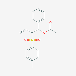 molecular formula C19H20O4S B420322 2-[(4-Methylphenyl)sulfonyl]-1-phenyl-3-butenyl acetate 