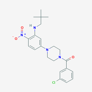 5-[4-(3-chlorobenzoyl)-1-piperazinyl]-N-(2,2-dimethylpropyl)-2-nitroaniline