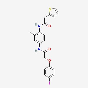 molecular formula C21H19IN2O3S B4203241 2-(4-iodophenoxy)-N-{3-methyl-4-[(2-thienylacetyl)amino]phenyl}acetamide 