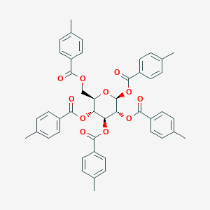 molecular formula C46H42O11 B420325 1,2,3,4,6-pentakis-O-(4-methylbenzoyl)hexopyranose 