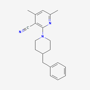 molecular formula C20H23N3 B4203257 2-(4-benzyl-1-piperidinyl)-4,6-dimethylnicotinonitrile 