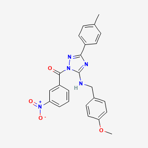 [5-[(4-Methoxyphenyl)methylamino]-3-(4-methylphenyl)-1,2,4-triazol-1-yl]-(3-nitrophenyl)methanone