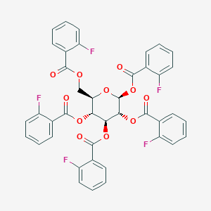 1,2,3,4,6-pentakis-O-(2-fluorobenzoyl)hexopyranose