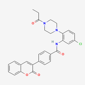 N-[5-chloro-2-(4-propionyl-1-piperazinyl)phenyl]-4-(2-oxo-2H-chromen-3-yl)benzamide