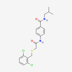 molecular formula C20H22Cl2N2O2S B4203335 4-({[(2,6-dichlorobenzyl)thio]acetyl}amino)-N-isobutylbenzamide 