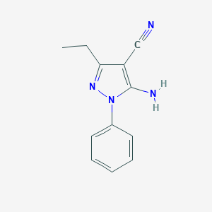 molecular formula C12H12N4 B420336 5-amino-3-ethyl-1-phenyl-1H-pyrazole-4-carbonitrile CAS No. 50427-83-3