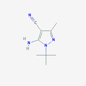 molecular formula C9H14N4 B420337 1-tert-butyl-3-methyl-5-amino-1H-pyrazole-4-carbonitrile 