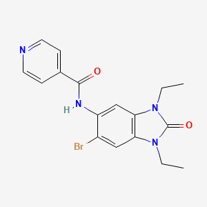 molecular formula C17H17BrN4O2 B4203391 N-(6-bromo-1,3-diethyl-2-oxo-2,3-dihydro-1H-benzimidazol-5-yl)isonicotinamide 